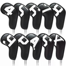(Black Background) Golf iron head cover magnet closed digital gradient easy to use for fast delivery