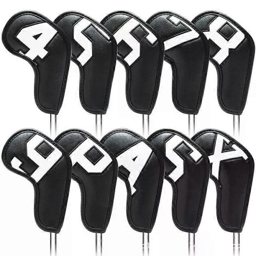 (Black Background) Golf iron head cover magnet closed digital gradient easy to use for fast delivery