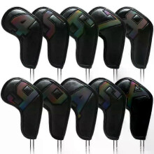 (Symphony Black) Golf iron head cover magnet closed digital gradient easy to use for fast delivery