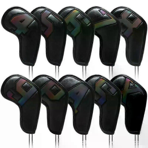 (Symphony Black) Golf iron head cover magnet closed digital gradient easy to use for fast delivery