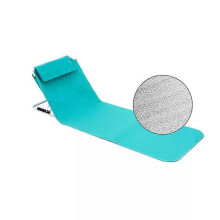 (Water Blue EPE) Portable Folding Backrest Beach Ground Mat Chair Waterproof Cushion Lounger For Outdoors Camping Picnic Mat Sun Tanning Adult