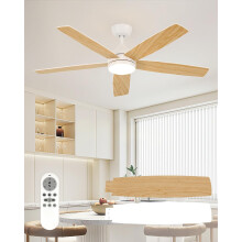 Goeco Ceiling Fans with Lights and Remote, Ceiling Fan with Dimmable Light, 3000K-6500K, Quiet 6 Speed, Memory Function, DC Motor Reversible