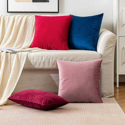 Capas de almofada de veludo para sofá e poltrona, capas de almofada decorativas para sala de estar e quarto, capas de almofada de chenille macias e 2