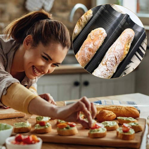 Fransk brødform, perforert form med slippbelegg for gourmetbaking, matsikkert materiale 2