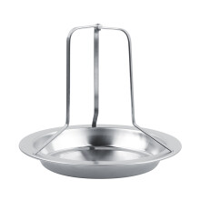 Soporte para pollo con lata de cerveza, soporte vertical seguro e higiénico para pollo asado con diseño de borde para contener salsa sobrante,