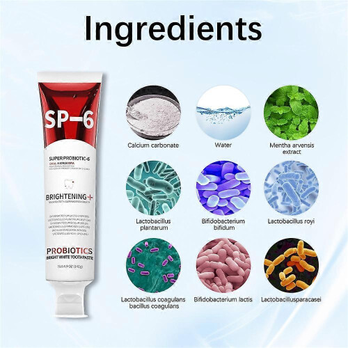 1/2/3PCS SP-6 Probiotics WhiteningToothpasteBrightening &Stain Removing Toothpaste 140g 2