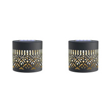 2X Zonne- Hekverlichting Mandala Metalen Zonne- Buitenmuur Terras Trapverlichting voor Tuinpaal Patio Achtertuin Tuindecoratie