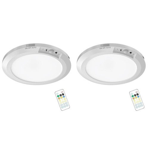 2X Ceiling Light, Rechargeable Motion Sensor Lights Indoor, Magnetic Ceiling Lamp with 3 Dimmable Color Remote Control