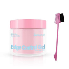 (Pink) 1-5x Edge Control Gel with Brush, Hair Styling Gel Flyaway Hair Tamer, Edge Control Gel for Afro Hair 100g,3.52 oz