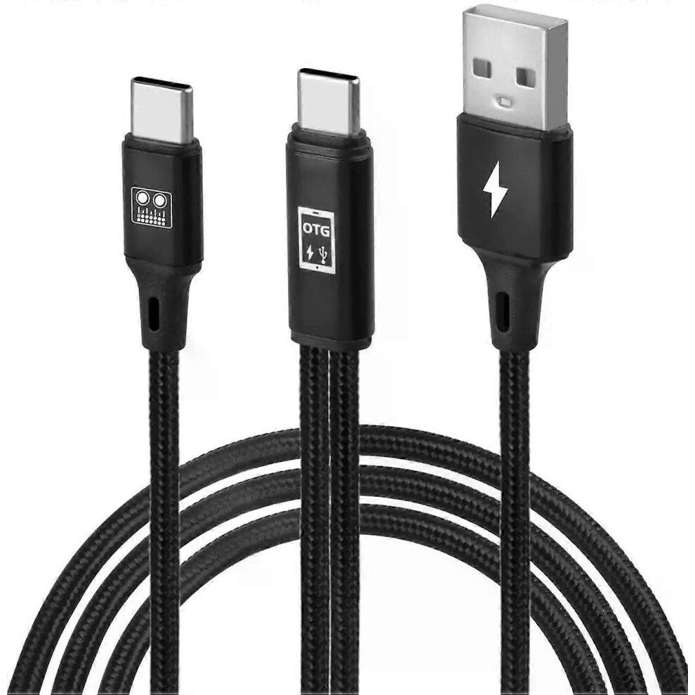 Usb C Otg Sound Card Cable, Usb C To Type C Male Audio Port With Usb A Male Charging Port For Sound Card, Live Broadcast, Recording, Ka 9450876749076