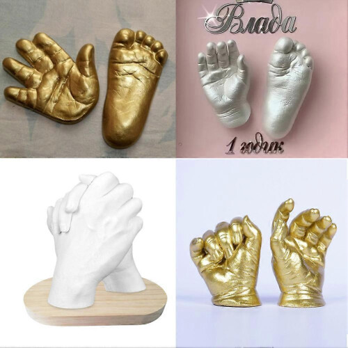 (2PCS) 1-5PCS Diy Hand Casting Kit Hands Plaster Statue Molding Set Hand Holding Craft For Couples 1