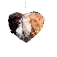 (With padding) Handmade Heartshape Bird Nest Natural Fiber Woven Yard Art Unique Garden Outdoor Wall Hanging Decor Romantic Home Bird Gift Nest
