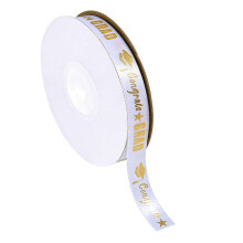 Graduation Decorative Ribbon 22M Long Polyester Ribbon-White