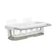 (White) Sponge Holder Kitchen Organizer Dish Drainer Soap Rack Sink Tray Dishcloth Towel Rack Wall Mounted Storage Basket Shelf Kitchen