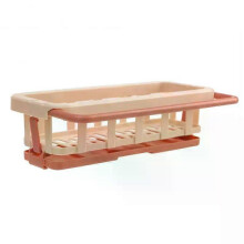 (Pink) Sponge Holder Kitchen Organizer Dish Drainer Soap Rack Sink Tray Dishcloth Towel Rack Wall Mounted Storage Basket Shelf Kitchen