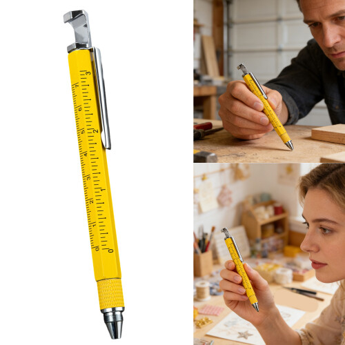 Professioneller 7-in-1-Ingenieurstift mit Lineal,-Schwarz 2