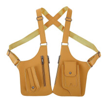 (Yellow) Anti-Theft Shoulder Bag Security Backpack Slim Crossbody Hidden Underarm Chest Pack with Adjustable Straps Compact Travel Organizer