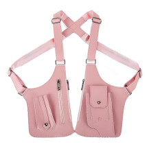 (Pink) Anti-Theft Shoulder Bag Security Backpack Slim Crossbody Hidden Underarm Chest Pack with Adjustable Straps Compact Travel Organizer