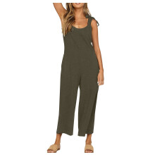 Women's casual loose-fitting long overalls,-Army Green XL