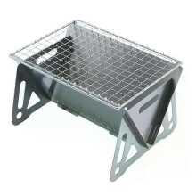 (B) Portable Folding Barbecue Grill Heating Stoves Multifunction Camping BBQ Grill Rack Net Firewood Stove Stainless steel BBQ Grill