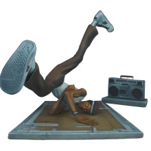 Escultura artística de estrela do rap, design exclusivo, esculturas artesanais com elementos do hip hop, estátuas de resina peculiares e divertidas