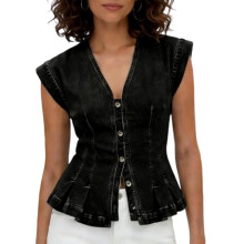 Stretchable High Waist Camisole Vest Women's Slimming V-Black L