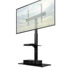 Futura TV Floor Stand 30 to 75 Inch Height Adjustable Swivel Mount with Shelf Supports 40kg