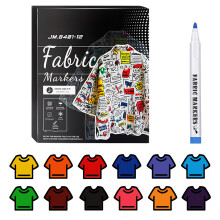 Waterproof Assorted Color Paint Pen for Fabric,-12 colors