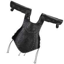 Dramatic Renaissances Costume Outfit Faux Leather-Black 07