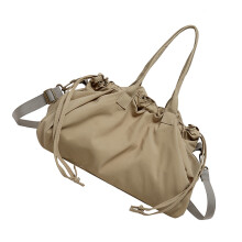Fashion Nylon Shoulder Bag With-Khaki (30cm
