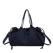 Stylish Crinkled Nylon Handbag With-Blue (30cm
