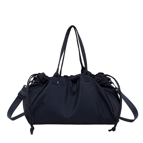 Stylish Crinkled Nylon Handbag With-Blue (30cm