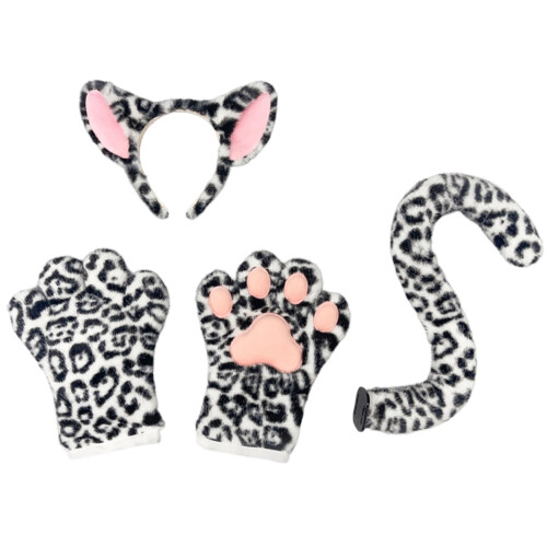Comfortable Leopard Headpiece Cosplay Headpiece-suit white