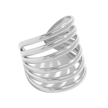 Unique Multi Loop Intertwined Ring Cold Tone-A21 1 2601276