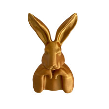 Elegante 3D-gedruckte Osterhasen-Skulptur für-Dunkelgold L-Größe