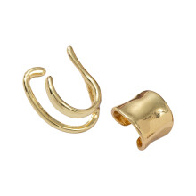 Paar stilvolle Ohrclips in japanischer Ästhetik für-Goldfarben