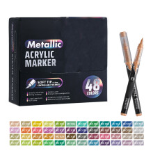 Metallic Acrylic Marker 48 Color Water Based Acrylic Paint Pen