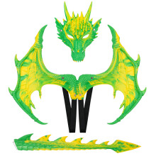 Dragon Wing Tail and Mask Set Halloween-Bright yellowgreen