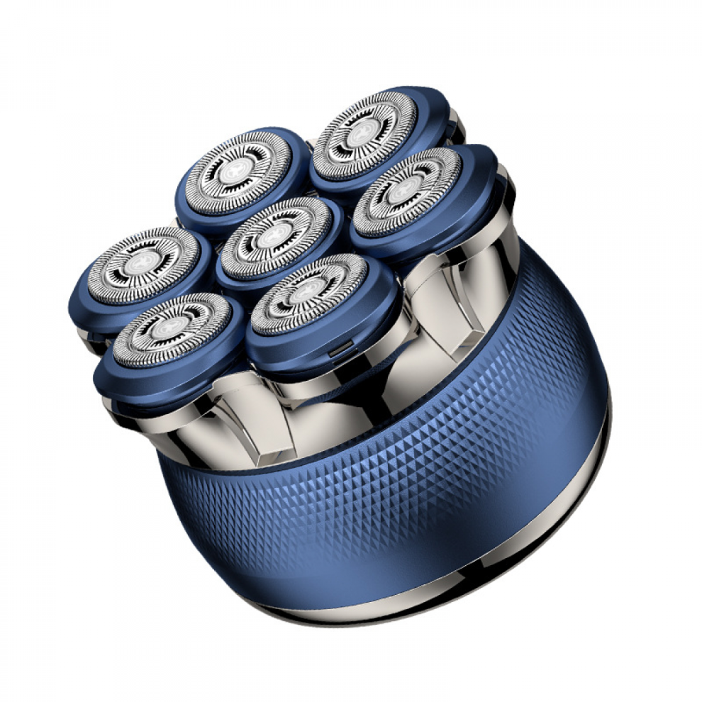 Blue Pro 7D Floating Head Electric Shaver For Men - Metallic Finish, Wet/Dry Waterproof, Ideal For Head And Face Shaving