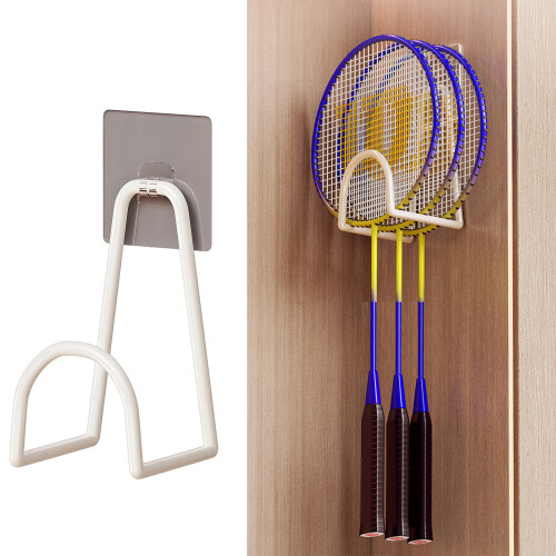 Minimalists Iron Wall Mounted Badminton Rack Organizers-Black 2