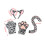 Elastic Animal Headband Detailed Leopard Design-Paws white 4