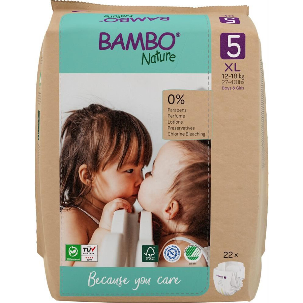 Bambo Nature Nappies, Size 5 (27-40lb/12-18kg), Pack of 22 - Image 7