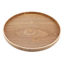 Tavă decorativă vintage din lemn, design cu margini netede din lemn natural pentru servirea seturilor de ceai, fructe și alte alimente, decor