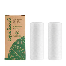 Naturlig tandtråd, grøn mynte, 100 m (2x50 m) REFILL Georganics