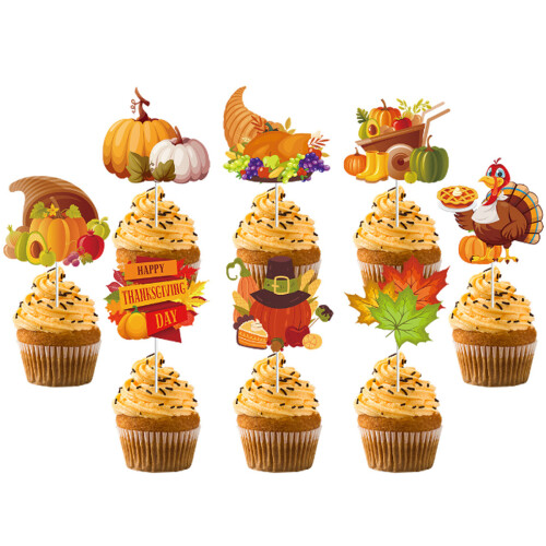 Διακοσμήσεις για cupcakes γαλοπούλας, κατάλληλες για διακοσμήσεις κέικ, cupcakes, 2