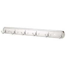 Household Metal Wall Mounted 6 Hooks Towel Rack Hanger 15" Long