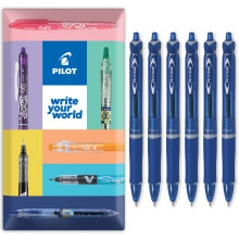 Pilot Acroball Retractable Ballpoint Pen 0.7mm Blue Pack of 6