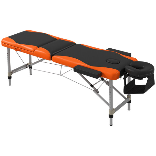 Portable 3-Section Aluminium Massage Bed, Foldable Spa Table with Carry Bag, 60 cm Width