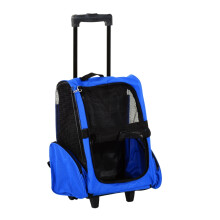 Portable Pet Carrier Backpack with Wheels, Blue