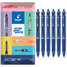 Pilot Acroball Retractable Ballpoint Pen 1.0mm Blue Pack of 6